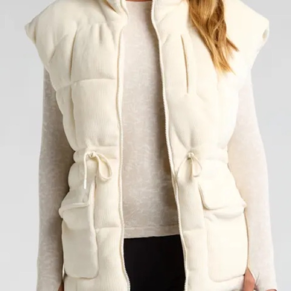 Zella Off-White Quilted Vest